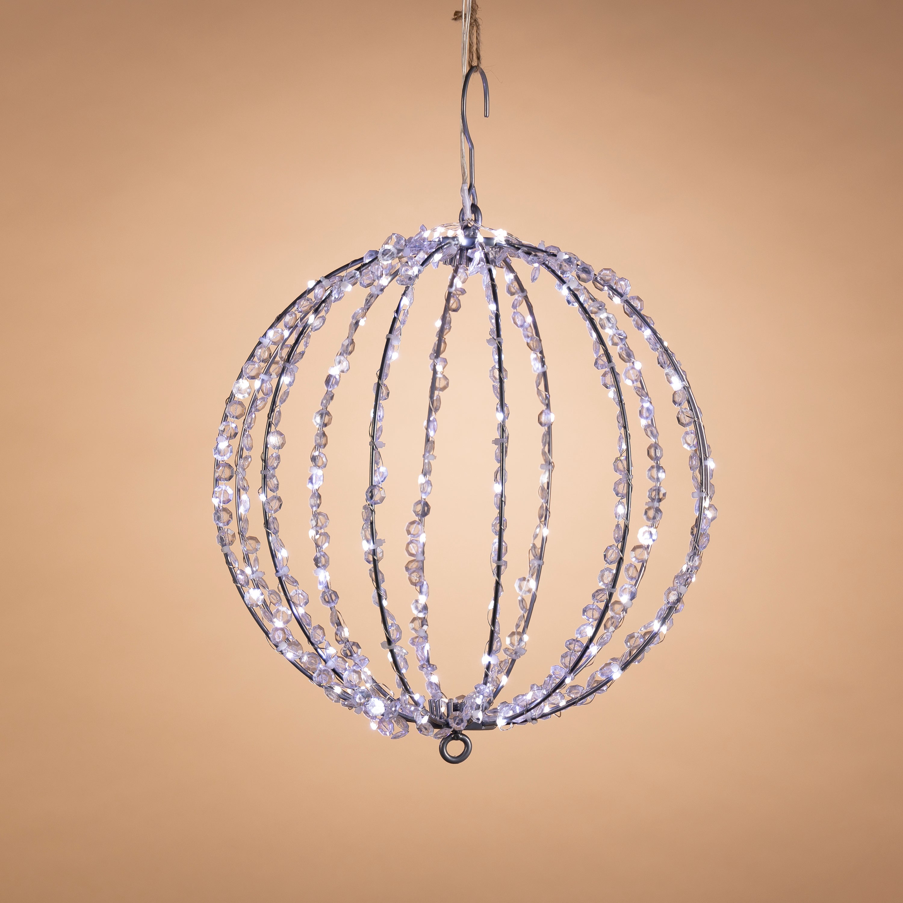 Jolly 12 in D Electric Crystal Foldable Metal Sphere with 144 Micro LED Lights